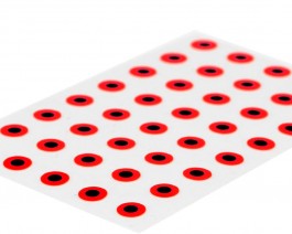 Flat Eyes, Fluo Red, 3 mm